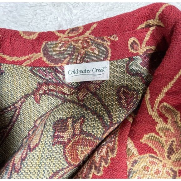 Coldwater Creek Women's Casual Boxy Floral Paisley Tapestry Jacket Long Sleeve - Picture 3 of 8